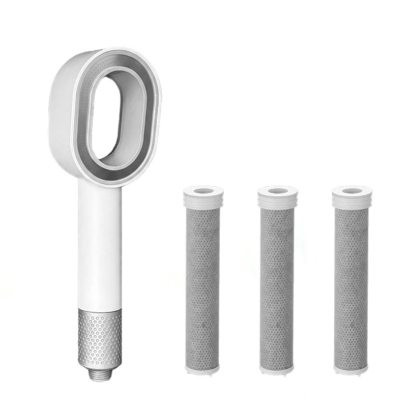 Filtered High-Pressure Shower Head — Hand Held Rain Shower with Water Filtration