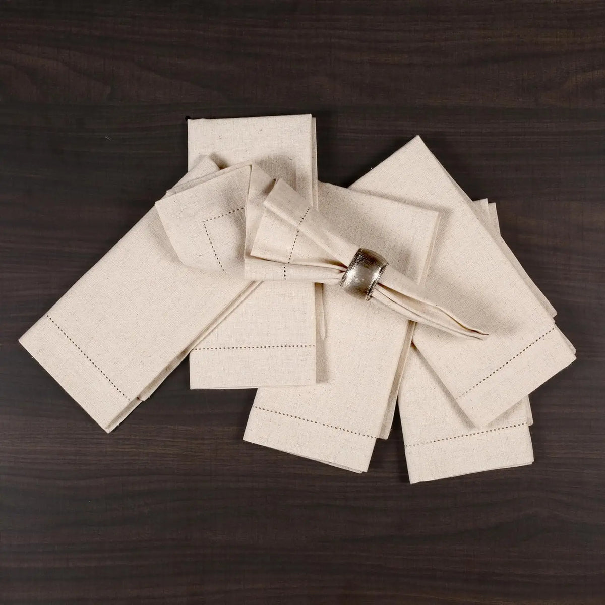 Linen Napkin Set (Set of 6) — Soft Hemstitched Cloth Napkins for Everyday Tables