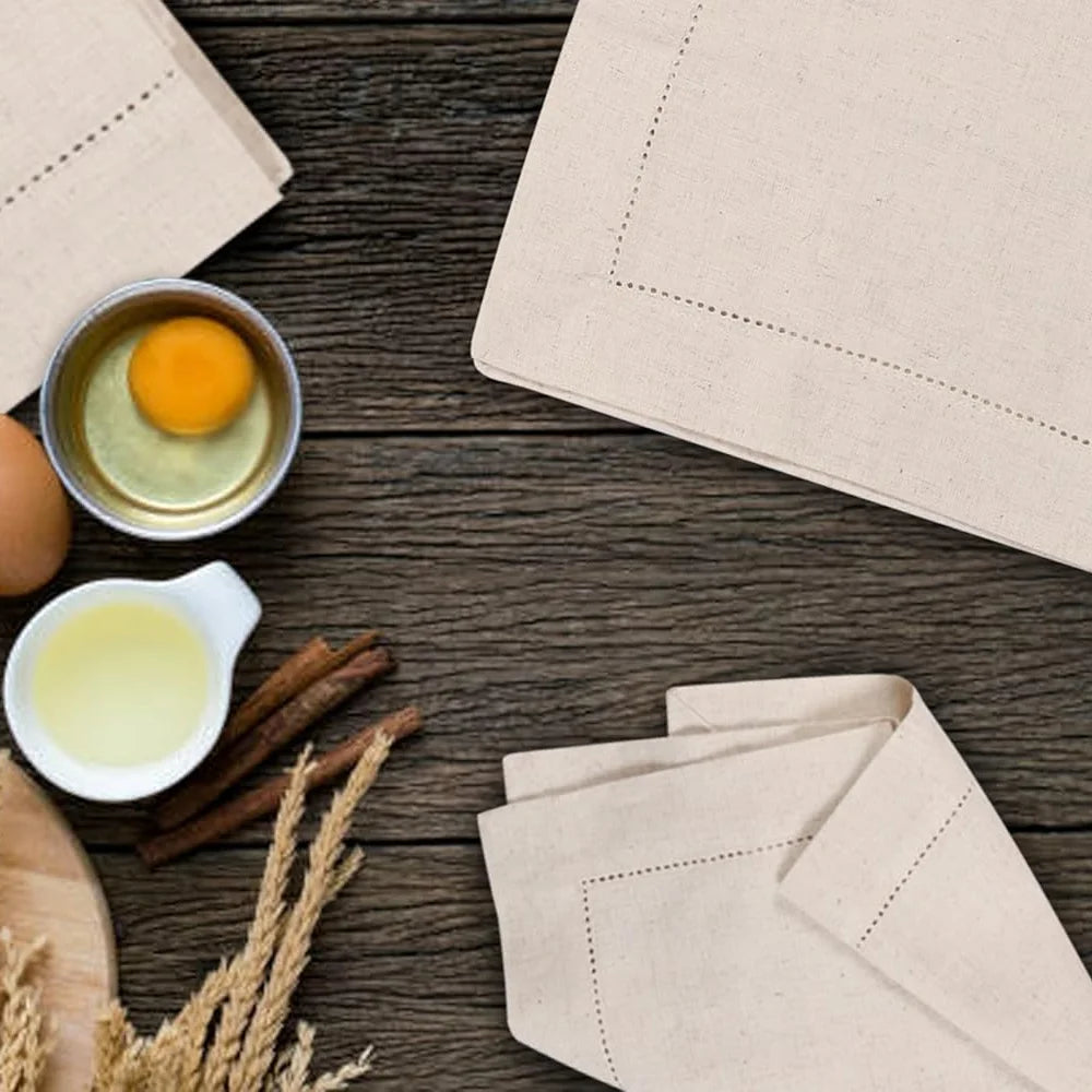 Linen Napkin Set (Set of 6) — Soft Hemstitched Cloth Napkins for Everyday Tables