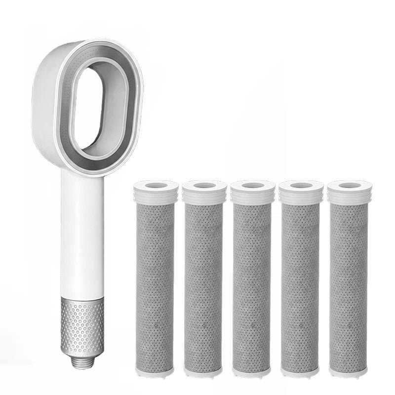 Filtered High-Pressure Shower Head — Hand Held Rain Shower with Water Filtration