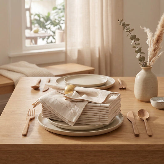 Linen Napkin Set (Set of 6) — Soft Hemstitched Cloth Napkins for Everyday Tables