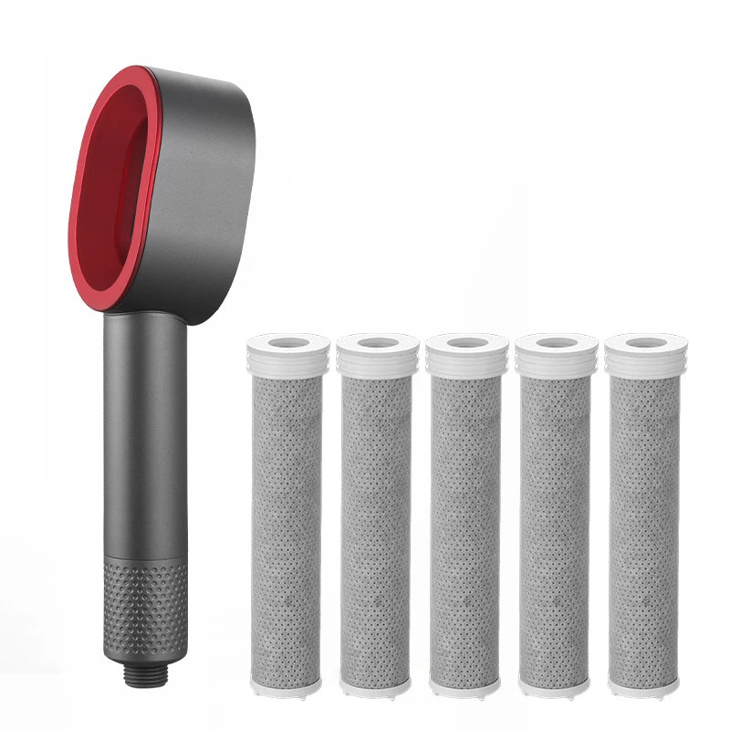 Filtered High-Pressure Shower Head — Hand Held Rain Shower with Water Filtration
