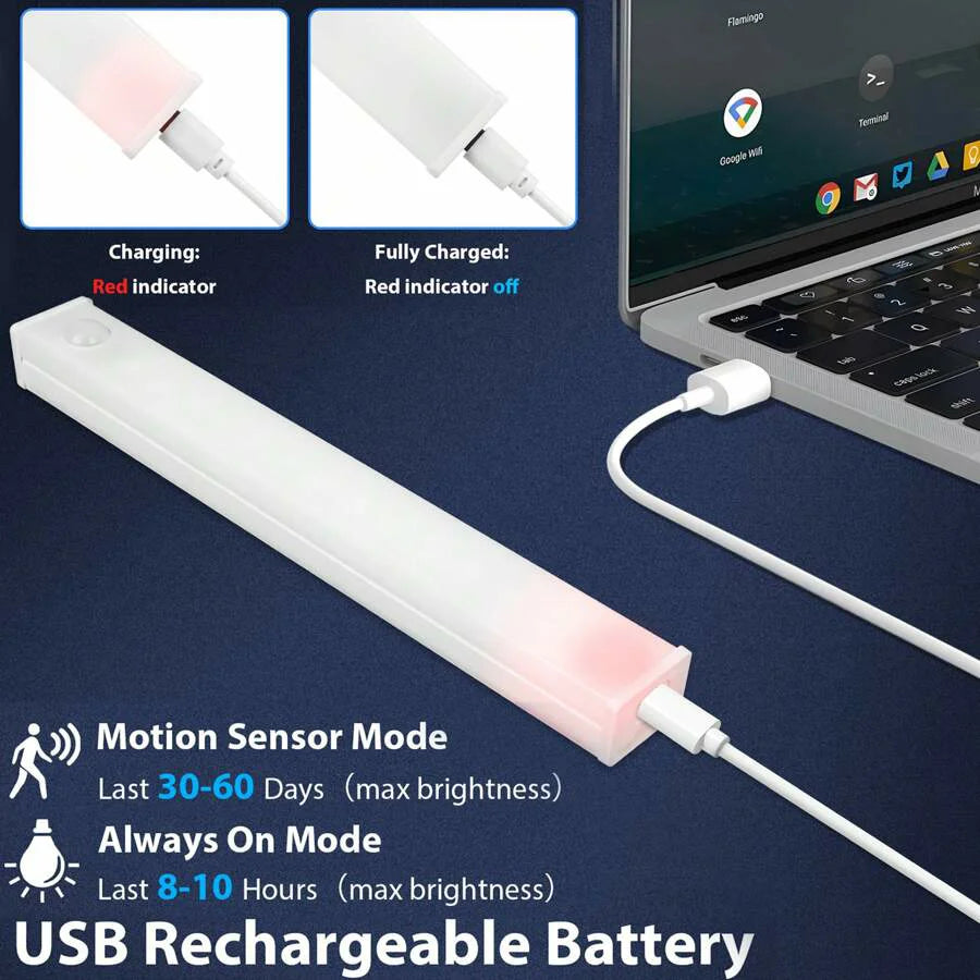 6-Pack Rechargeable Motion Sensor Cabinet Lights — Wireless LED for Closet, Kitchen & Stairs