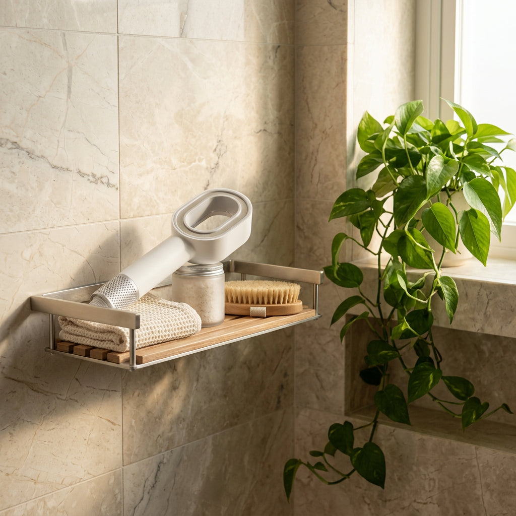 Filtered High-Pressure Shower Head — Hand Held Rain Shower with Water Filtration