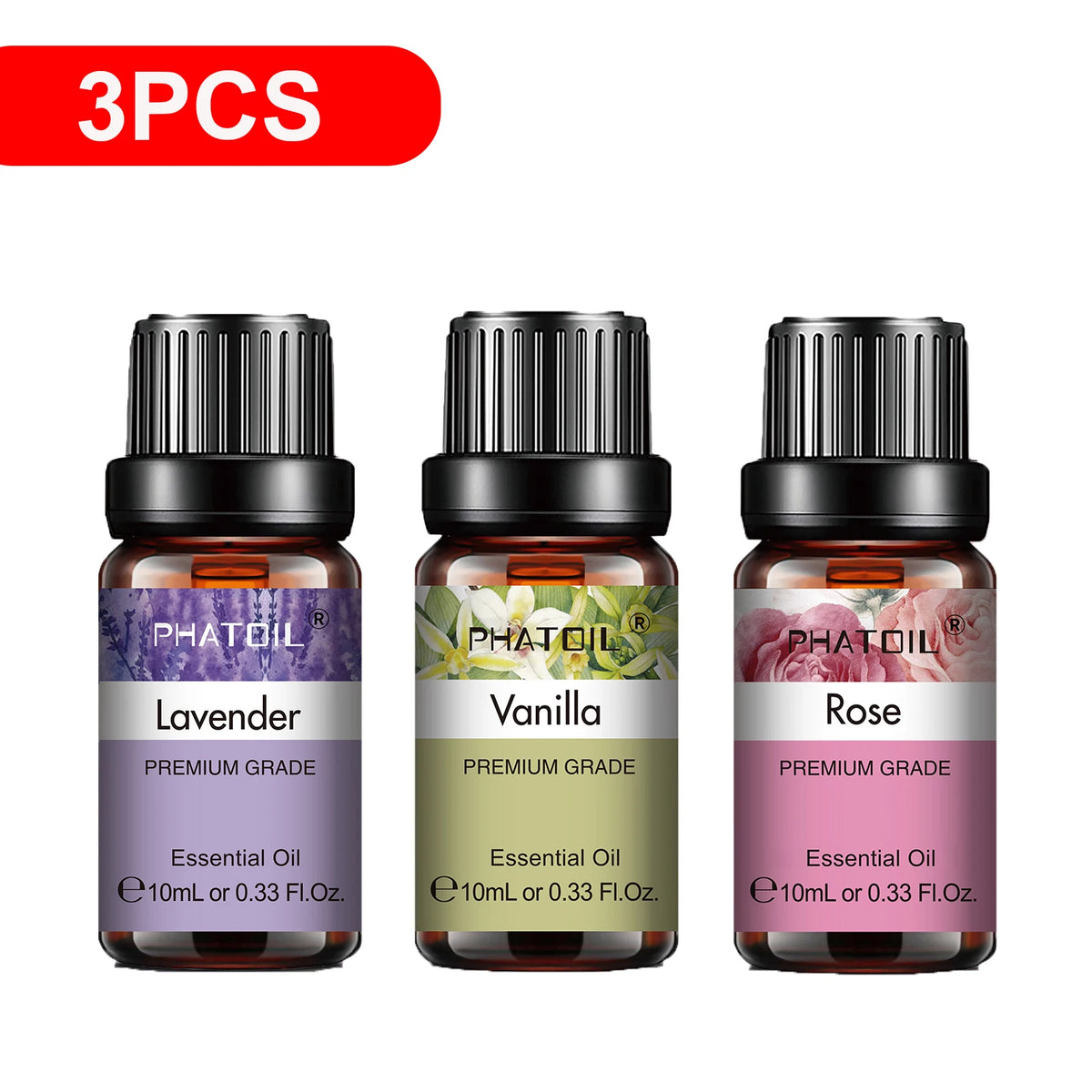 PHATOIL Natural Plant Essential Oil 10ml Eucalyptus Lavender Bergamot Vanilla Peppermint 1PCS Aroma Essential Oils For Diffuser