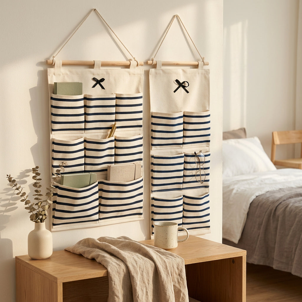 Fabric Wall Organizer — Hanging Pocket Storage for Small Spaces