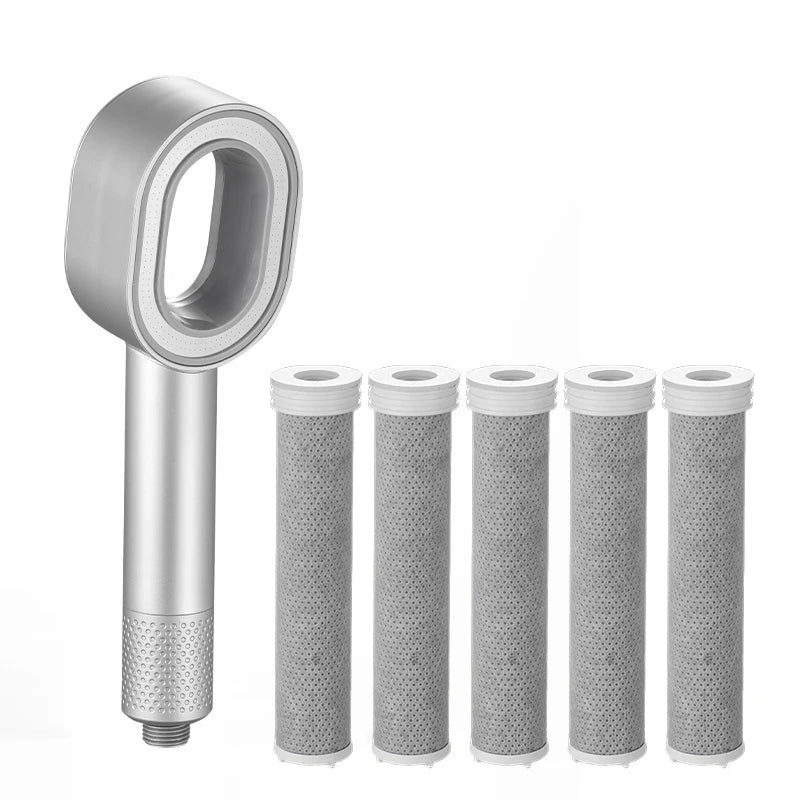 Filtered High-Pressure Shower Head — Hand Held Rain Shower with Water Filtration